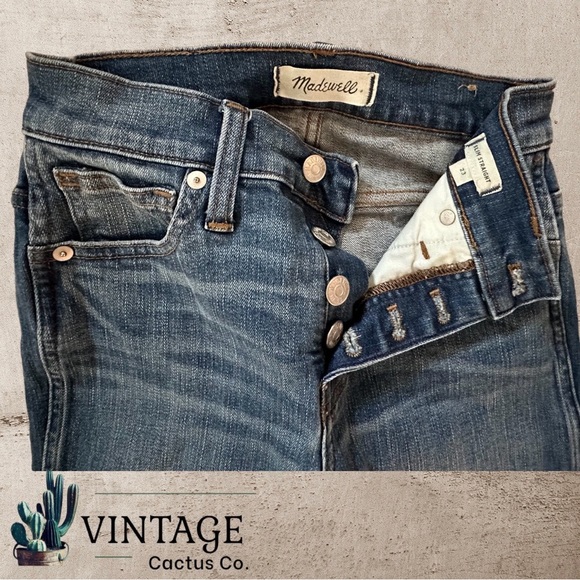 LIKE NEW! MADEWELL Slim Straight Jeans: Distressed Button-Front Edition! - Picture 9 of 10